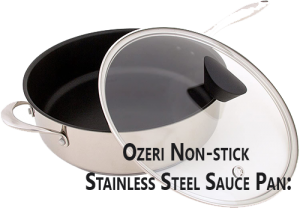 Ozeri Sauce Pan and Lid 100% PFOA and APEO-Free 5L Stainless Steel (5.3 Quart)