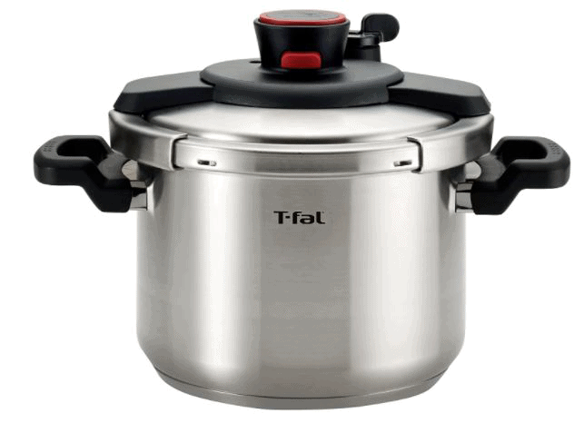 T-Fal P45007 Clipso Silver Stainless Steel 12-PSI Pressure Cooker (6.3 Quart)