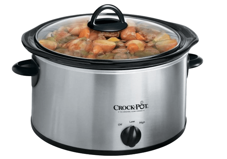 Crock-Pot (3040-BC) Stainless Steel Round Manual Slow Cooker (4 Quart)