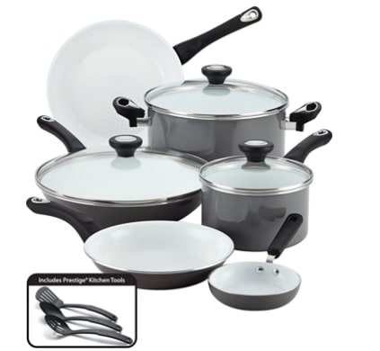 FarberWare Ceramic Non-Stick Cookware Pots and Pans set (12 Piece) 