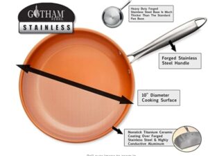 Gotham Stainless Steel 10 inch Dishwasher Safe Frying Pan