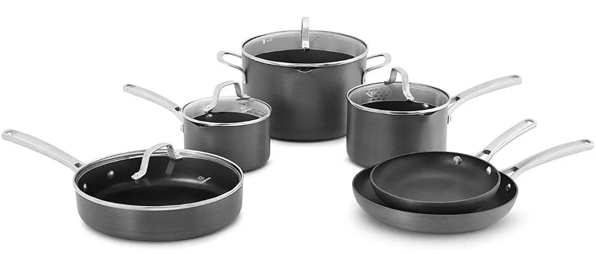 Calphalon 10-piece Stainless Steel Nonstick Cookware Set